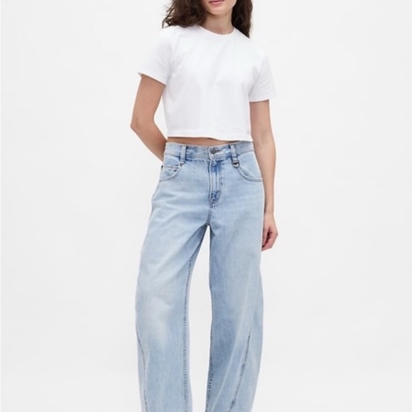 GAP beis Women's Light Blue barrel jeans - Picture 2 of 5